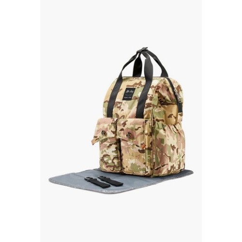 AED 99- Little Story Elite Diaper Bag With Stroller Hooks & Changing Mat, Camouflage