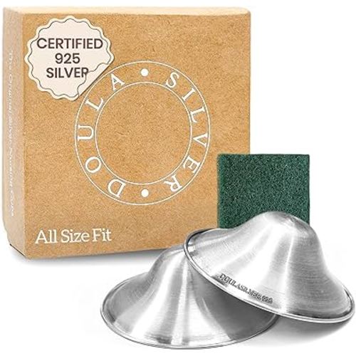 The Original Silver Nursing Cups - Nipple Shields for Breastfeeding - Zero Irritation, Invisible and Lightweight - 925 Silver Nipple Covers for Newborn Essentials