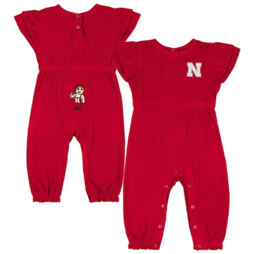 Nebraska Huskers Colosseum Infant Beautopia Waffle Knit Romper - Scarlet