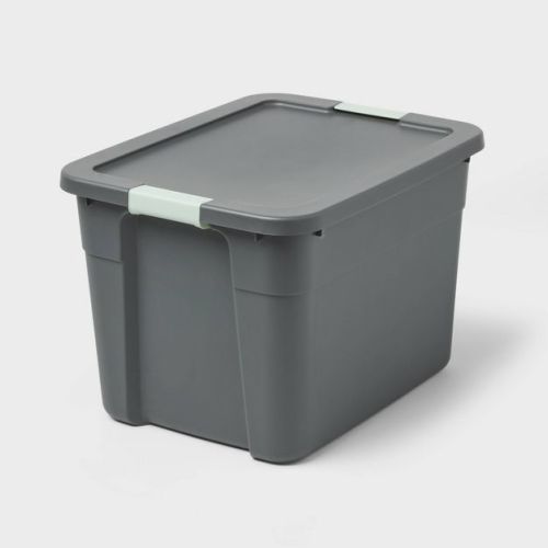 20gal Latching Storage Tote - Brightroom™: Portable Gray Utility Tub With Lid, 20 Gallon Capacity, Universal Storage
