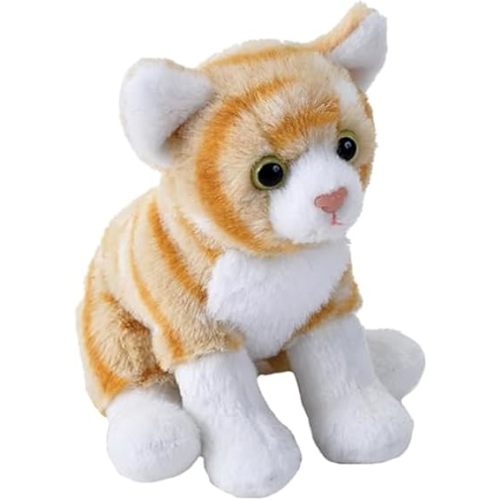Wild Republic Pocketkins Eco Orange Tabby Cat, Stuffed Animal, 5 Inches, Plush Toy, Made from Recycled Materials, Eco Friendly