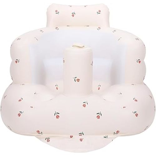 Inflatable Baby Chair, AirSwim Baby Inflatable Seat for Babies 3 Months and Up Summer Inflatable Baby Seat for Sitting Up, Blow Up Baby Floor Seat with Built in Air Pump, Tulip