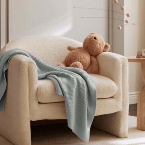 Ribbed Knit Cotton Baby Blanket