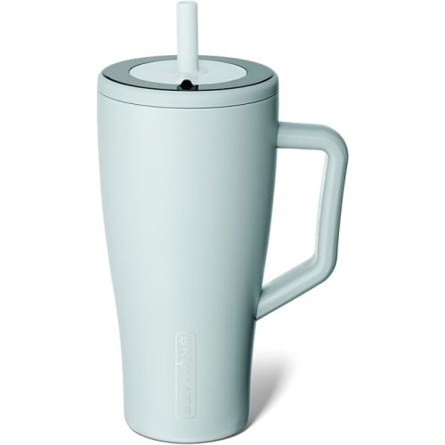 BrüMate Era 30 oz Tumbler with Handle and Straw | 100% Leakproof Insulated Tumbler with Lid and Straw | Made of Stainless Steel | Cup Holder Friendly Base | 30oz (Blue Agave)