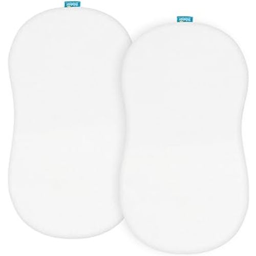 100% Cotton Halo Bassinest Swivel Sleeper Sheets, 2 Pack, White