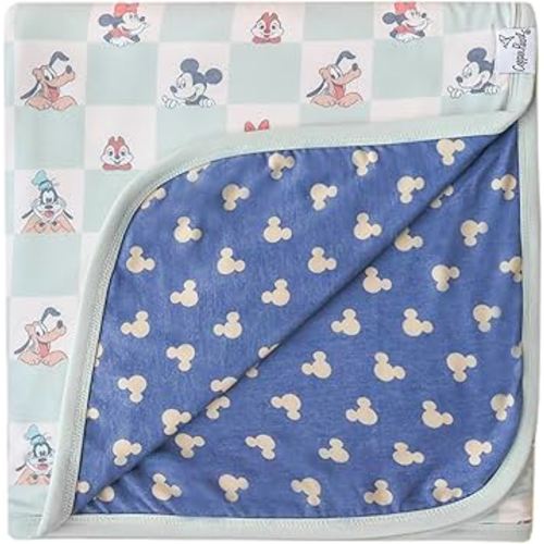 Large Premium Knit Baby 3 Layer Stretchy Quilt Blanket "Mickey Mouse & Friends" by Copper Pearl