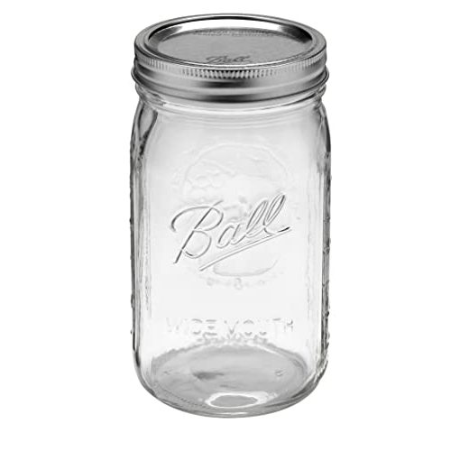 Ball Quart (32oz) Jar with Silver Lid, Wide Mouth, 1 Jar