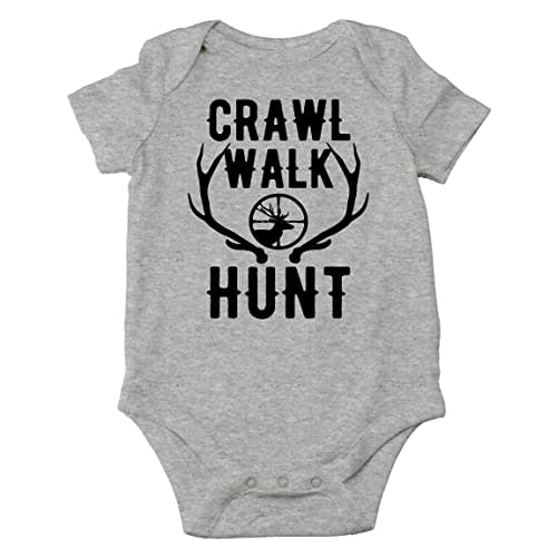 Belle Homie Crawl, Walk, Hunt - Funny Baby Essentials Bodysuit - Cute Baby Boy Clothes Newborn Girl Outfits