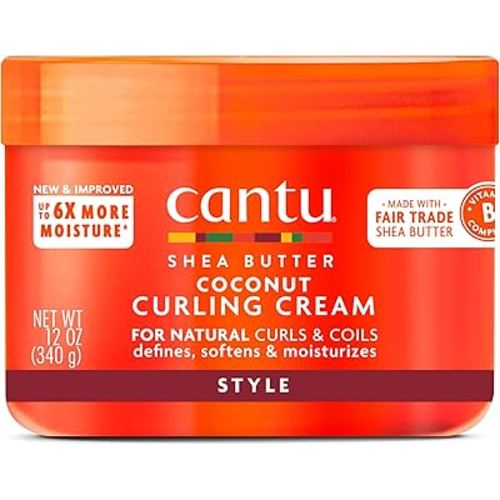 Cantu Coconut Curling Cream with Shea Butter for Natural Hair, 12 oz