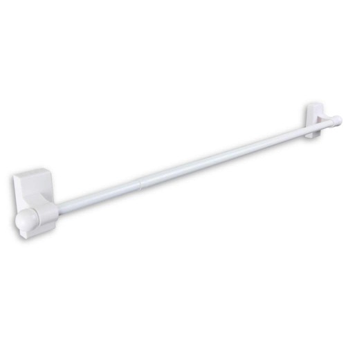 Hart & Harlow 7/16-in Magnetic 48-in to 84-in White Steel Single curtain rod