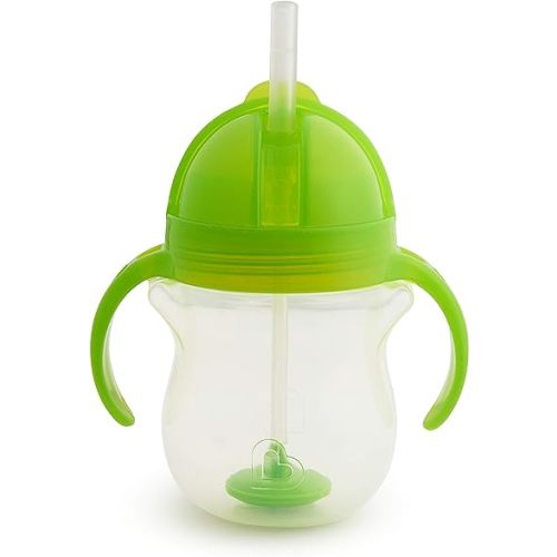 Munchkin® Any Angle™ Sippy Cup for Toddlers, Weighted Straw Trainer Cup with Click Lock™ Lid, 7 Ounce, Green