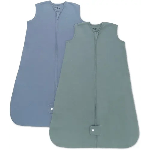 Comfy Cubs Sleep Bag, Sack for Baby, 2 Pack, Breathable Wearable Blanket Swaddle for Newborns and Toddlers, Cute and Comfortable Onesie, Cotton Softness (Nomadic Blue, Azul, Large)