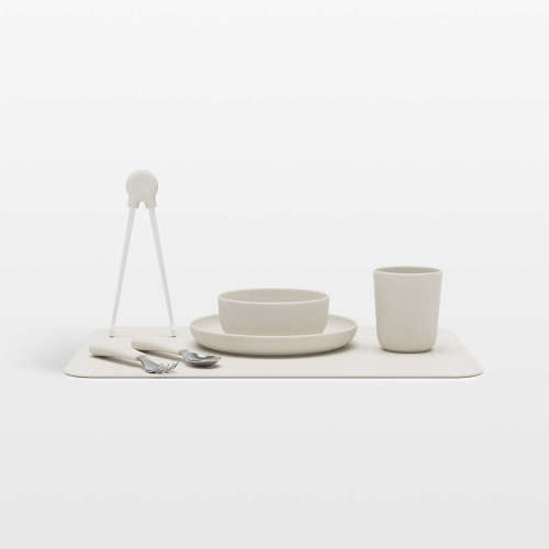 Lalo Oatmeal White Big Bites Full Toddler Dinnerware Set
