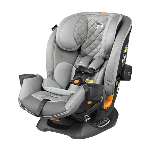 Chicco OneFit Max ClearTex All-in-One Car Seat with LeverLock Installation, Slim Design, Convertible Car Seat, Seat for Infants and Children 5-100 lbs | Ash/Grey