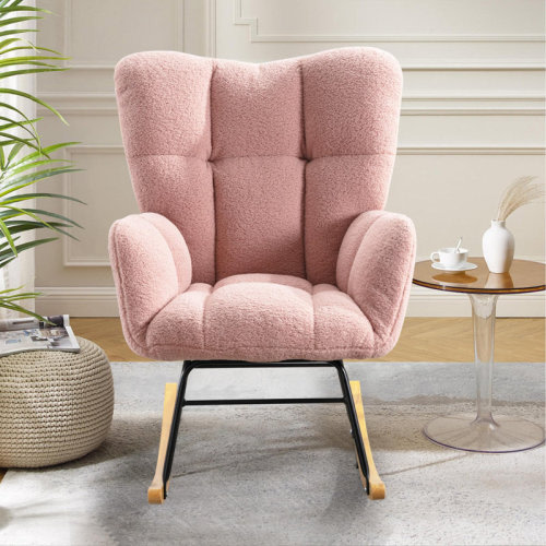 George Oliver Teddy Upholstered Glider Chair with Side Pockets & Reviews | Wayfair