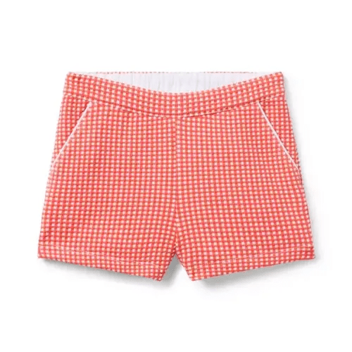 Girl Vibrant Poppy Gingham Gingham Jacquard Short by Janie and Jack