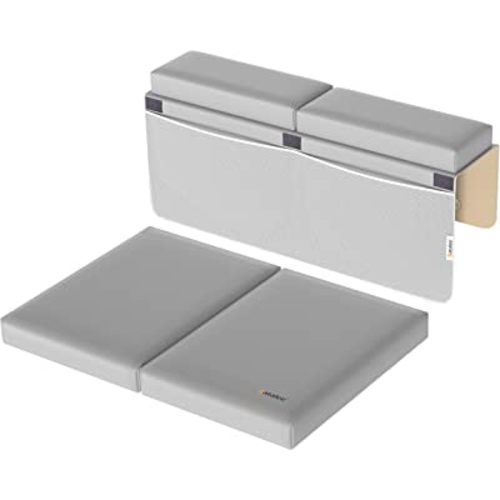 Premium Bath Kneeler, Baby Bath Kneeler and Elbow Rest Pad Set, Kneeling Pad for Bathing Baby, Knee Pads for Bathing Babies, Large Knee Pads (22 Inch × 13 Inch) with 4 Mesh Pockets (Large, Gray)