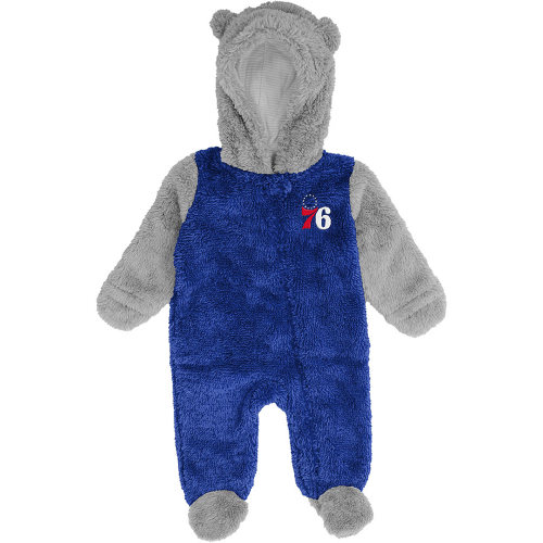 Philadelphia 76ers Baby Blue Game Nap Teddy Fleece Loungewear One Piece Pajamas