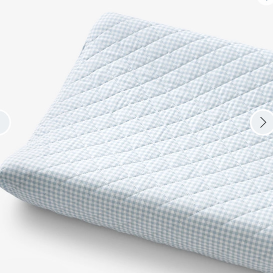 Ditsy Gingham Classic Cool Organic Cotton Percale Quilted Changing Pad Cover