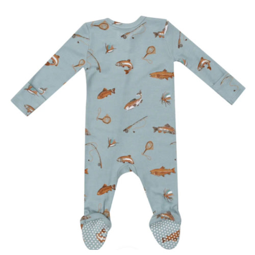 Bamboo 2 Way Zipper Footie - Trout Fish by Angel Dear – Pacifier Kids Boutique