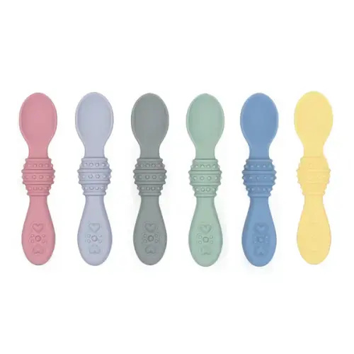 Baby Silicone Spoons | First Stage Infant Spoons (pink) - Elk and Friends