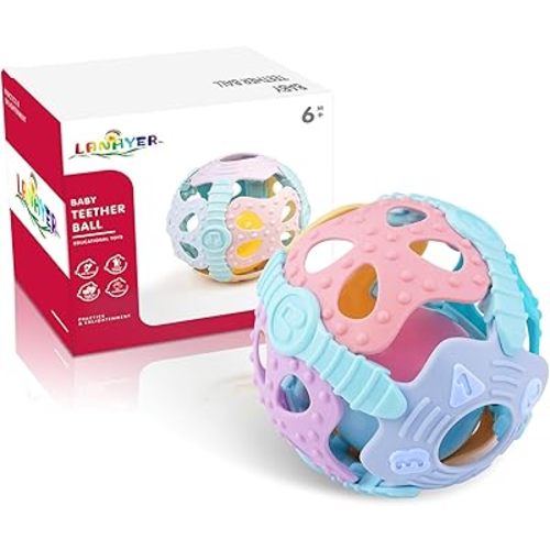 Baby Rattle Ball,Baby Teething Sensory Montessori Toys,Teething, Travle Toys for Infants Toddlers Boys Girls Baby Gifts for 6 7 8 9 10 11 12 Month 1 2 Years Old