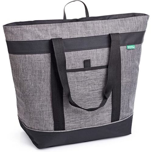 Jumbo Insulated Cooler Bag (Charcoal) with HD Thermal Insulation - Premium, Collapsible Soft Cooler Makes a Perfect Insulated Grocery Bag, Food Delivery Bag, Travel Bag, Beach or Picnic Bags