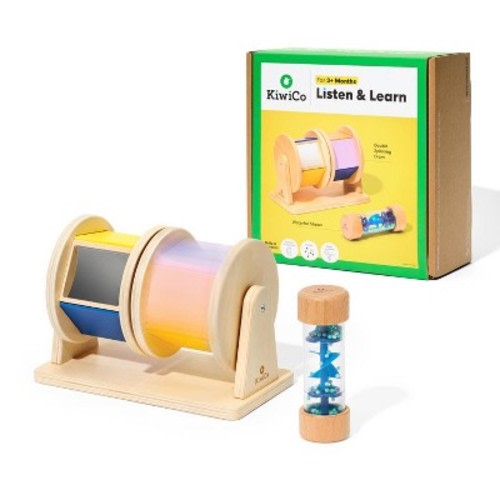 KiwiCo Listen & Learn Wooden Toy Activity Play Center 3m+ - 2pc