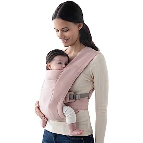 Ergobaby Embrace Cozy Newborn Essentials Baby Carrier Wrap (7-25 Pounds), Ponte Knit, Blush Pink