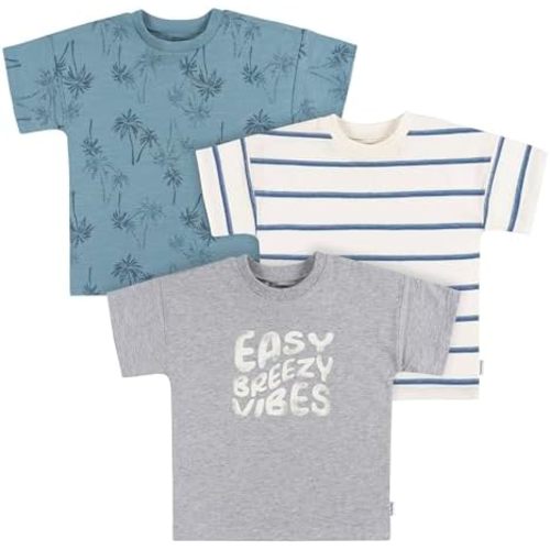 Gerber Baby Boys' Toddler 3-Pack Short Sleeve Pocket Tees