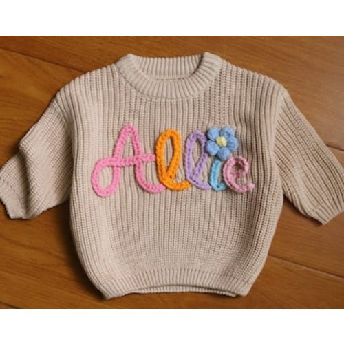 Baby Name Sweater, Baby Knit Sweater, Embroidered Baby Sweatshirt, Personalized Baby Clothes, Baby Girl Coming Home Outfit, Christmas Gifts - Etsy