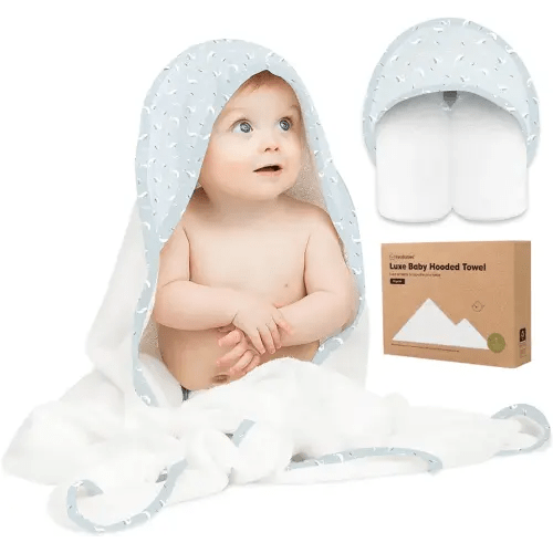 KeaBabies Hooded Baby Towel for Newborn - Viscose Derived from Bamboo Large Baby Bath Towels with Hood for Boys, Girls, Toddler, Extra Absorbent & Soft Newborn Bath Essentials (Blue Whale)