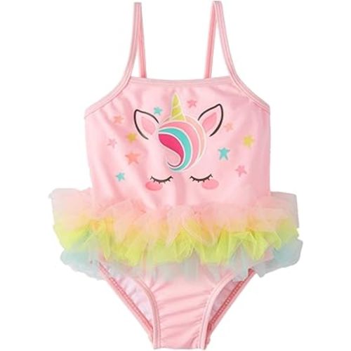 Infant Girls Unicorn Gumball Pink One Piece Swimsuit - 0-3 Months