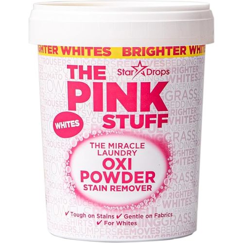 Stardrops - The Pink Stuff - The Miracle Laundry Oxi Powder Stain Remover Specifically Formulated for Whites, 1 kg