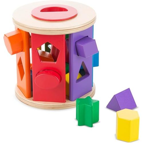 Melissa & Doug Match and Roll Shape Sorter - Classic Wooden Toy, 12+ months, 1 piece