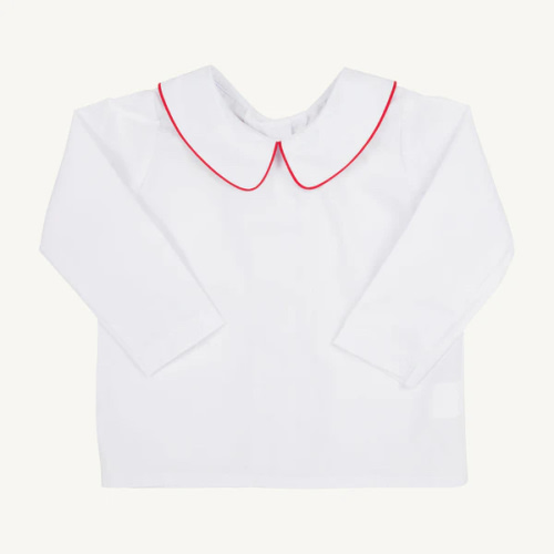 Peter Pan Collar Shirt & Onesie (Long Sleeve Woven) - Worth Avenue Whi