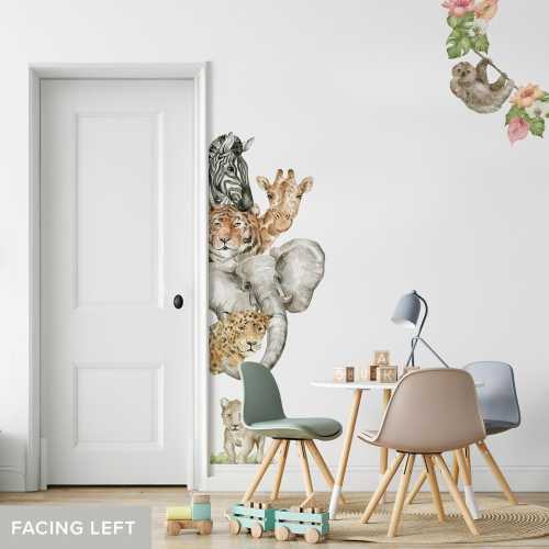 Jungle Animal Door Decal