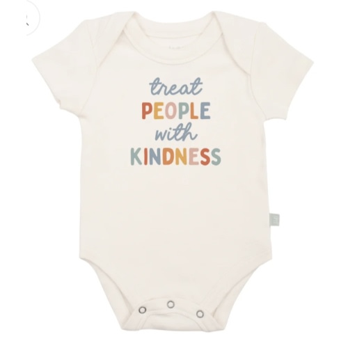 Baby Graphic Bodysuit - Treat People with Kindness | 100% Organic - Finn + Emma (9-12mo)