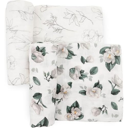 Little Unicorn Organic Cotton Muslin Swaddle Blanket 2 Pack - Magnolia