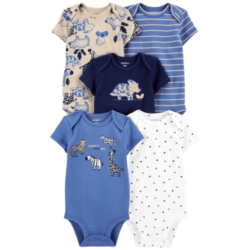 5-Pack Short-Sleeve Original Bodysuits - Blue