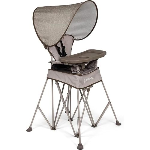 Baby Delight Go with Me Uplift Deluxe Portable High Chair | Travel High Chair | Sun Canopy | Indoor and Outdoor | Sandstone