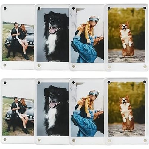 Magnetic Polaroid Frame, Magnetic Instax Mini Photo Frames 2x3, Acrylic Fridge Magnet Frame[8 Pack 16Pcs]
