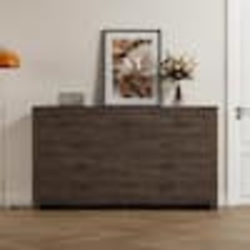 FUFU&GAGA Brown 63 in. W Wooden Chest of Drawers, Dresser with 9 Drawers L-THD-200260-02