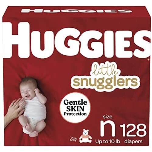 Baby Diapers Size Newborn, 128 Ct, Huggies Little Snugglers
