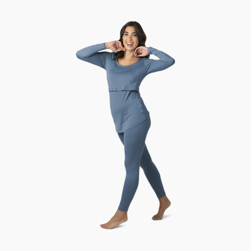 Kindred Bravely Jane Nursing Pajama Set - Slate Blue, Medium