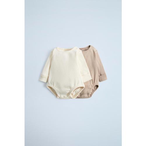 PACK OF TWO RIB BODYSUITS - Light beige | ZARA United States