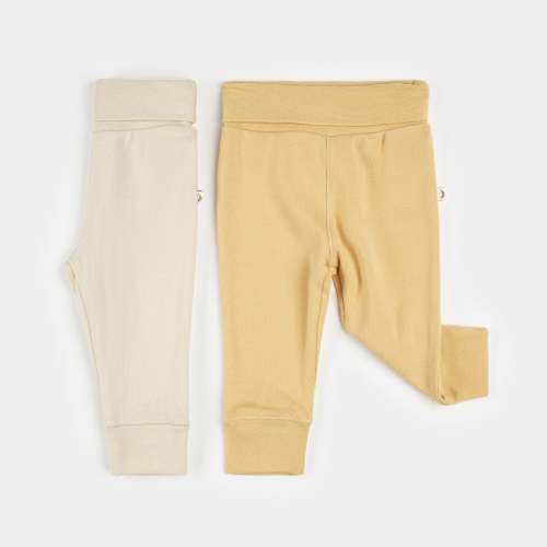 Canary & Antique White 2 Pack Pants (Size 3M)