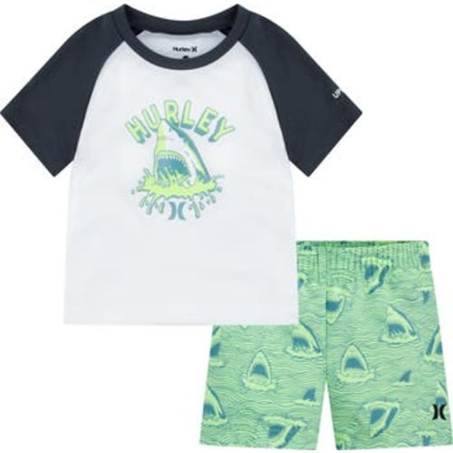 Hurley Shark Head Rashguard & Swim Shorts Set | Nordstromrack