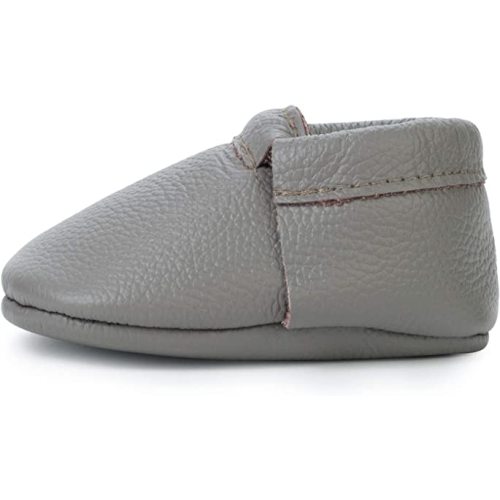 BirdRock Baby Fringeless Moccasins - Genuine Leather Boys and Girls Shoes for Newborns, Infants, Babies, Toddlers
