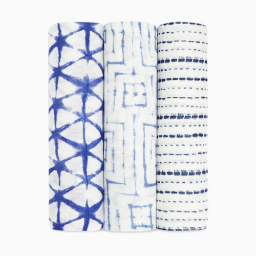 Silky-Soft Swaddles 3-Pack - Indigo Shibori